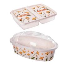 Porta pão e porta presunto e queijo Plasútil FLORES Porta pão e porta presunto e queijo Plasútil FLORES