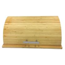 Porta Pão Em Bambu Com Tampa Retrátil C/Alça Em Metal 39Cm Porta Pão Em Bambu Com Tampa Retrátil C/Alça Em Metal 39Cm