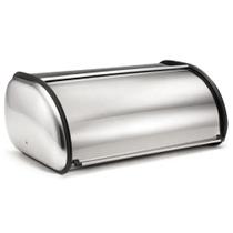 Porta Pão Inox Organizador C/ Tampa Retrátil Guarda Pães