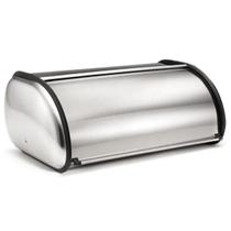 Porta Pão Inox Organizador C/ Tampa Retrátil Guarda Pães