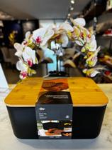 Porta pão lume preto fechado