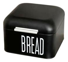 Porta Pão Manhattan Organizador Com Tampa Cozinha Preto