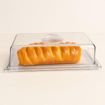 Porta Pão Salgados Doces Acrílico Retangular 28x15 Forma