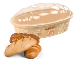 Porta Pão Serve Pão Decorado Plasutil Com Tampa Sofisticado