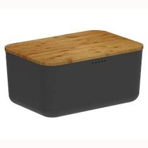 Porta Pão Tampa de Bambu Lume Preto Fechado PPB3000PTF - Ou