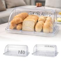 Porta Pão Transparente Com Tampa Retratil Personalizado