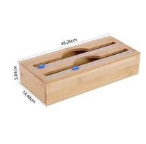 Porta Papel Duplo de Bambu para Aluminio e Plastico Filme HM6721 Porta Papel Duplo de Bambu para Aluminio e Plastico Filme HM6721