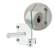 Porta papel higiênico 12x15cm Vidro Incolor