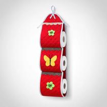 Porta Papel Higiênico 3 Rolos Borboleta Organizador Porta Papel Higiênico 3 Rolos Borboleta Organizador