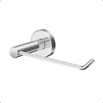 Porta Papel Higiênico Aço Inox e Metal Prata Alto Brilho Modelo Athenas