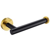 Porta-papel higiênico APLusee em aço inoxidável preto e dourado Porta-papel higiênico APLusee em aço inoxidável preto e dourado