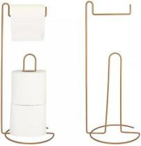 Porta Papel Higiênico Aramado De Chão Para Banheiro 3 Rolos Aramado Redondo