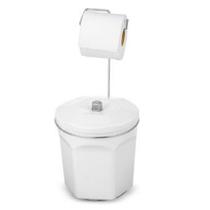 Porta Papel Higiênico com Lixeira Branca 6L Suporte Cromado - Kit com 2 unidades Porta Papel Higiênico com Lixeira Branca 6L Suporte Cromado - Kit com 2 unidades