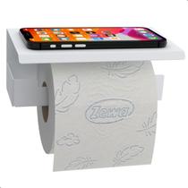 Porta Papel Higienico Com Suporte Para Celular Branco ELG