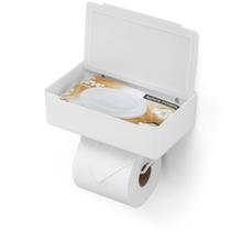 Porta Papel Higiênico Com Suporte Para Celular E Porta Lenços Umidecidos Com Fita Dupla Face 3M