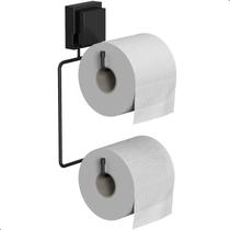 Porta Papel Higiênico com Ventosa Suporte Preto Cx.Ac ARM