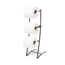 Porta Papel Higiênico de chão 3 Rolos Piatina Preto Porta Papel Higiênico de chão 3 Rolos Piatina Preto