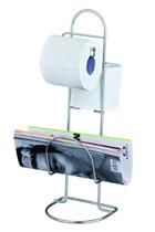 Porta Papel Higienico de Chão com Revisteiro Suporte para 2 Rolos Cromado - Kit com 2 unidades Porta Papel Higienico de Chão com Revisteiro Suporte para 2 Rolos Cromado - Kit com 2 unidades