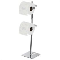 Porta Papel Higiênico de Chão Duplo Suporte Cromado Oslo Porta Papel Higiênico de Chão Duplo Suporte Cromado Oslo