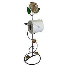 Porta papel higiênico de chão suporte decorativo para rolos de papel artesanto rústico promoção - Atenas Arte