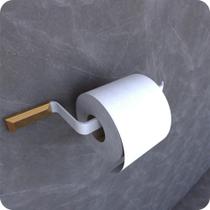 Porta Papel Higiênico De Parede Branco e Gold Empire Porta Papel Higiênico De Parede Branco e Gold Empire