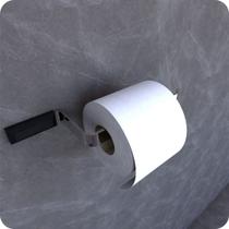 Porta Papel Higiênico De Parede Cromado e Preto Empire