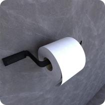 Porta Papel Higiênico De Parede Preto Fosco Empire