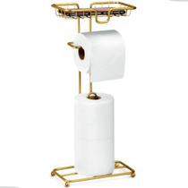 Porta Papel Higiênico Dispenser Porta Celular Lenço Umedecido Para Banheiro Lavabo Decoração Moderno Dourado Arthi Porta Papel Higiênico Dispenser Porta Celular Lenço Umedecido Para Banheiro Lavabo Decoração Moderno Dourado Arthi