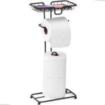 Porta Papel Higiênico Dispenser Porta Celular Lenço Umedecido Para Banheiro Lavabo Decoração Moderno Preto Arthi Porta Papel Higiênico Dispenser Porta Celular Lenço Umedecido Para Banheiro Lavabo Decoração Moderno Preto Arthi