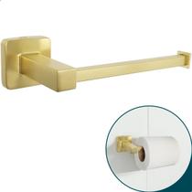 Porta Papel Higiênico Dourado Escovado Barra Aço Inox 304 Papeleira De Banheiro Metal Suporte De Parede Lavabo Acessório Quadrado Luxo