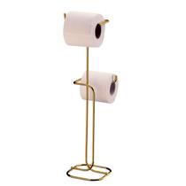 Porta Papel Higiênico Duplo Suporte para 2 rolos Superiore Dourado
