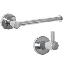 Porta Papel Higienico E Cabide Gancho Metal Inox Cromado Brilhoso Kit Acessórios Suporte Parede Toalheiro Papeleira Banheiro 2pçs Porta Papel Higienico E Cabide Gancho Metal Inox Cromado Brilhoso Kit Acessórios Suporte Parede Toalheiro Papeleira Banheiro 2pçs