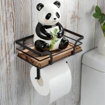Porta-papel higiênico estilo farmhouse AIDILI com prateleira Porta-papel higiênico estilo farmhouse AIDILI com prateleira