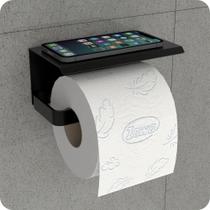 Porta Papel Higiênico Inox De Parede Banheiro Preto MAX Porta Papel Higiênico Inox De Parede Banheiro Preto MAX