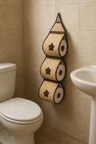 Porta Papel Higiênico Matelado Para Banheiro e Lavabo 3 Rolos