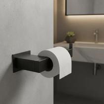 Porta Papel Higiênico papeleira Aço Inox 304 Preto Fosco Q-P1PF