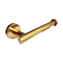Porta Papel Higiênico Papeleiro Redondo Inox Dourado Brilho Porta Papel Higiênico Papeleiro Redondo Inox Dourado Brilho