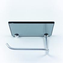 Porta papel higiênico para banheiro em vidro Fumê - Espal Personalizados