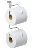 Porta Papel Higiênico para Caixa de Descarga Suporte para Dois Rolos Sem Furo Cromado - kit com 2 unidades Porta Papel Higiênico para Caixa de Descarga Suporte para Dois Rolos Sem Furo Cromado - kit com 2 unidades