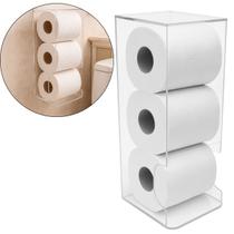 Porta Papel Higiênico Parede Acrílico 3 Rolos