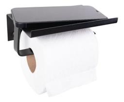 Porta Papel Higiênico Parede Preto Fosco Dupla Fixação Porta Papel Higiênico Parede Preto Fosco Dupla Fixação