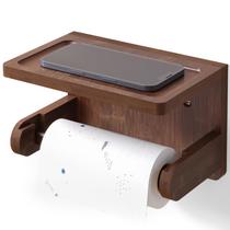 Porta-papel higiênico VERTORGAN de bambu com prateleira para celular Porta-papel higiênico VERTORGAN de bambu com prateleira para celular