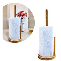 Porta papel toalha bambu 33cm