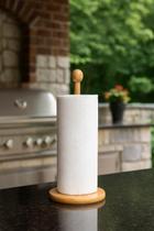 Porta Papel Toalha De Bambu 13,5x13,5x31cm - Bambu