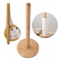 Porta Papel Toalha De Mesa Guardanapo Rolo Cozinha Bambu Natural Suporte Vertical