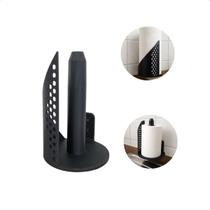 Porta Papel Toalha De Parede Vertical Preto Com Design Hexagonal Para Cozinha Gourmet Multiuso -