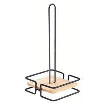 Porta Papel Toalha Metal Wood Rack Preto: Charme e Funcionalidade na Cozinha