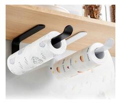 Porta Papel Toalha Multiuso Sem Furos Suporte Parede 2 Cores