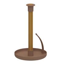 Porta Papel Toalha Ou Lume Haste Bambu Mesa Posta - Marrom