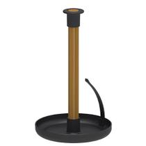 Porta Papel Toalha Ou Lume Haste Bambu Mesa Posta - Preto